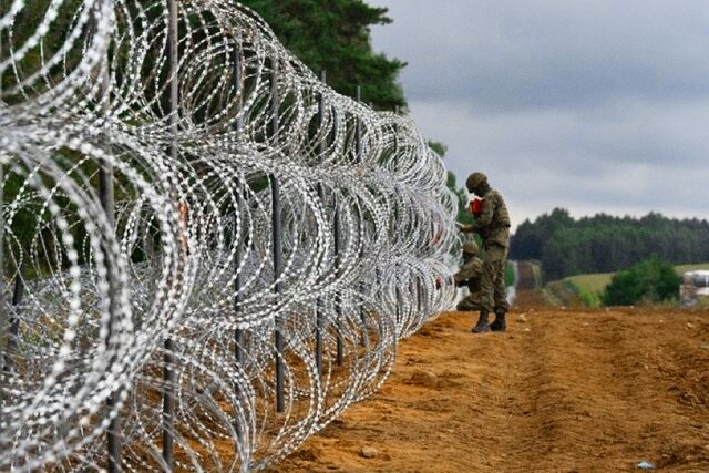 Border fence Polish-Belarusian border