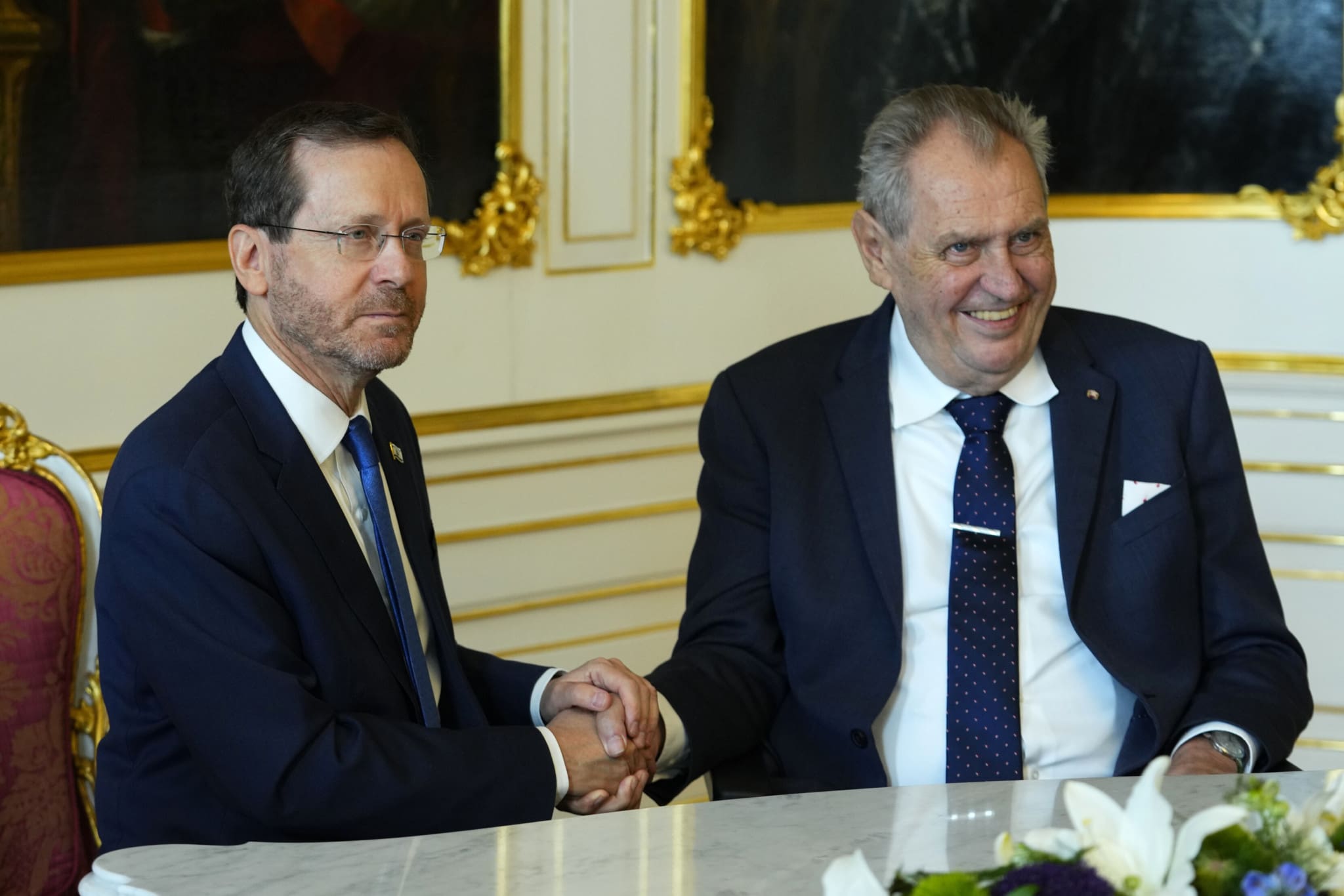 Miloš Zeman, president, Isaac Herzog